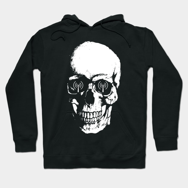 Large White Skull Hoodie by Secret Transmission Podcast